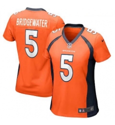 Women Nike Denver Broncos 5 Teddy Bridgewater Orange Vapor Untouchable Limited Jersey