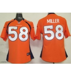 Women Nike Denver Broncos 58 Miller Orange Nike NFL Jerseys