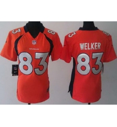 Women Nike Denver Broncos 83 Wes Welker Orange NFL Jerseys