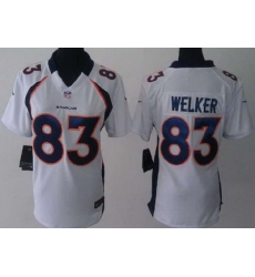 Women Nike Denver Broncos 83 Wes Welker White NFL Jerseys
