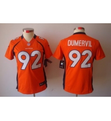 Women Nike Denver Broncos 92# Dumervil Orange Color[NIKE LIMITED Jersey]