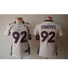 Women Nike Denver Broncos 92# Dumervil White [Women's NIKE LIMITED Jersey]
