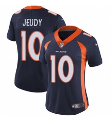 Women's Denver Broncos #10 Jerry Jeudy Navy Blue Alternate Stitched Vapor Untouchable Limited Jersey