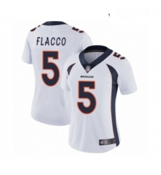 Womens Denver Broncos 5 Joe Flacco White Vapor Untouchable Limited Player Football Jersey
