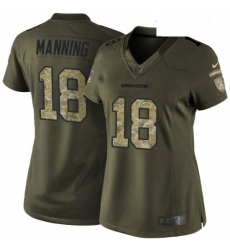 Womens Nike Denver Broncos 18 Peyton Manning Elite Green Salute to Service NFL Jersey