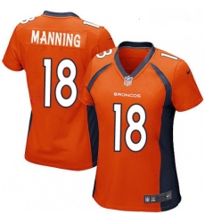 Womens Nike Denver Broncos 18 Peyton Manning Game Orange Team Color NFL Jersey