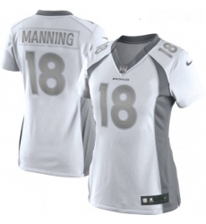 Womens Nike Denver Broncos 18 Peyton Manning Limited White Platinum NFL Jersey