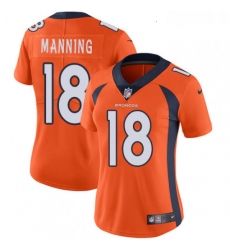 Womens Nike Denver Broncos 18 Peyton Manning Orange Team Color Vapor Untouchable Limited Player NFL Jersey