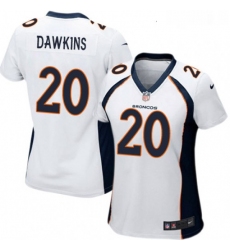 Womens Nike Denver Broncos 20 Brian Dawkins Game White NFL Jersey