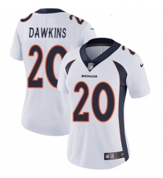 Womens Nike Denver Broncos 20 Brian Dawkins White Vapor Untouchable Limited Player NFL Jersey