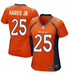 Womens Nike Denver Broncos 25 Chris Harris Jr Game Orange Team Color NFL Jersey