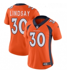 Womens Nike Denver Broncos 30 Phillip Lindsay Orange Team Color Vapor Untouchable Limited Player NFL Jersey