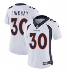 Womens Nike Denver Broncos 30 Phillip Lindsay White Vapor Untouchable Limited Player NFL Jersey