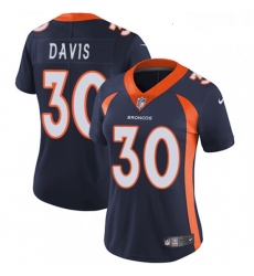 Womens Nike Denver Broncos 30 Terrell Davis Navy Blue Alternate Vapor Untouchable Limited Player NFL Jersey