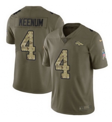 Nike Broncos #4 Case Keenum Olive Camo Youth Stitched NFL Limited 2017 Salute to Service Jersey