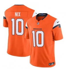 Youth Denver Broncos 10 Bo Nix Orange F U S E Vapor Limited Stitched Football Jersey