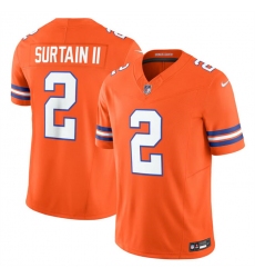 Youth Denver Broncos 2 Pat Surtain II Orange F U S E  Mile High Collection 1977 Throwback Vapor Limited Stitched Football Jersey