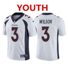 Youth Denver Broncos 3 Russell Wilson White Vapor Untouchable Limited Stitched Jersey