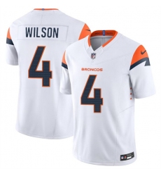 Youth Denver Broncos 4 Zach Wilson White 2024 F U S E  Vapor Limited Stitched Football Jersey