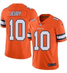 Youth Nike Broncos 10 Jerry Jeudy Orange Men Stitched NFL Limited Rush Jersey