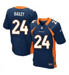 Youth Nike Broncos #24 Champ Bailey Navy Blue Stitched Jersey