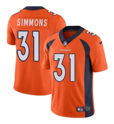Youth Nike Broncos #31 Justin Simmons Orange Team Color Stitched NFL Vapor Untouchable Limited Jersey