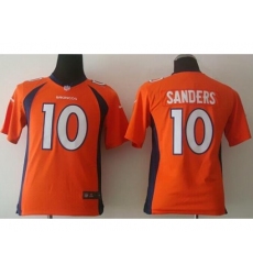 Youth Nike Denver Broncos #10 Emmanuel Sanders Orange Team Color Stitched NFL Elite jersey