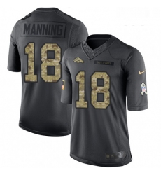Youth Nike Denver Broncos 18 Peyton Manning Limited Black 2016 Salute to Service NFL Jersey