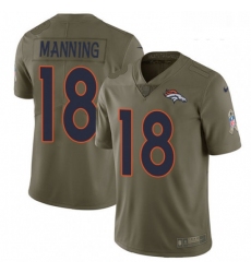 Youth Nike Denver Broncos 18 Peyton Manning Limited Olive 2017 Salute to Service NFL Jersey