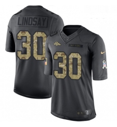 Youth Nike Denver Broncos 30 Phillip Lindsay Limited Black 2016 Salute to Service NFL Jersey