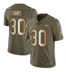 Youth Nike Denver Broncos 30 Terrell Davis Limited OliveGold 2017 Salute to Service NFL Jersey