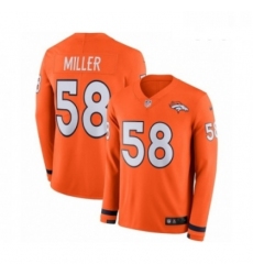 Youth Nike Denver Broncos 58 Von Miller Limited Orange Therma Long Sleeve NFL Jersey