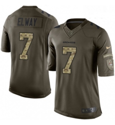 Youth Nike Denver Broncos 7 John Elway Elite Green Salute to Service NFL Jersey