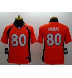 Youth Nike Denver Broncos #80 Julius Thomas Orange Team Color Stitched NFL New Limited Jersey