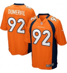 Youth Nike Denver Broncos 92# Elvis Dumervil Game Orange Color Jersey