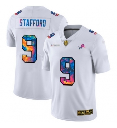 Detroit Lions 9 Matthew Stafford Men White Nike Multi Color 2020 NFL Crucial Catch Limited NFL Jersey