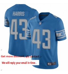 Lions 43 Will Harris Blue Team Color Men Stitched Football Vapor Untouchable Limited Jersey