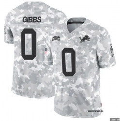 Men Detroit Lions 0 Jahmyr Gibbs Salute To Service Vapor Limited Stitched Jersey