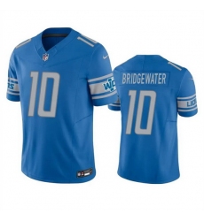 Men Detroit Lions 10 Teddy Bridgewater Blue 2023 F U S E  Vapor Untouchable Limited Stitched Jersey