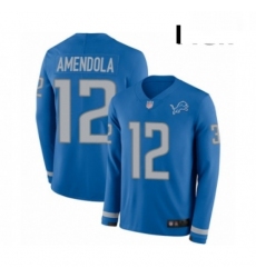 Men Detroit Lions 12 Danny Amendola Limited Blue Therma Long Sleeve Football Jersey