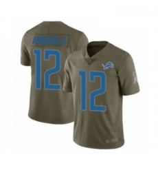 Men Detroit Lions 12 Danny Amendola Limited Olive 2017 Salute to Service Football Jersey