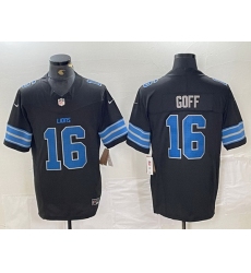 Men Detroit Lions 16 Jared Goff Black 2024 F U S E  2nd Alternate Vapor Limited Stitched Jersey
