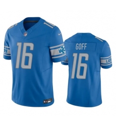 Men Detroit Lions 16 Jared Goff Blue 2023 F U S E  Vapor Untouchable Limited Stitched Jersey