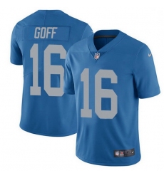 Men Detroit Lions 16 Jared Goff Blue Throwback Men Stitched NFL Vapor Untouchable Limited Jersey
