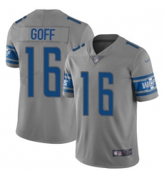 Men Detroit Lions 16 Jared Goff Gray Men Stitched NFL Limited Inverted Legend Jersey