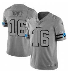 Men Detroit Lions 16 Jared Goff Men Nike Gray Gridiron II Vapor Untouchable Limited NFL Jersey