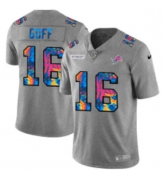 Men Detroit Lions 16 Jared Goff Men Nike Multi Color 2020 NFL Crucial Catch NFL Jersey Greyheather