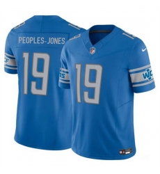 Men Detroit Lions 19 Donovan Peoples Jones Blue 2023 F U S E  Vapor Untouchable Limited Stitched Jersey