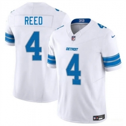 Men Detroit Lions 4 D J  Reed White 2025 F U S E  Vapor Limited Stitched Jersey