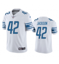 Men Detroit Lions 42 Justin Jackson White Vapor Untouchable Limited Stitched Jersey